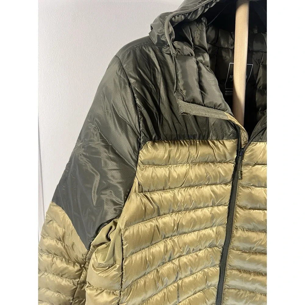 The North Face Mens Green Hooded Puffer Jacket XL Full Zip 550 Down
